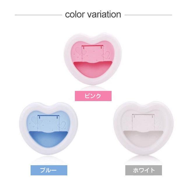 ハート型 セルフィーリングライト 充電式 LEDライト セルカ棒対応 自