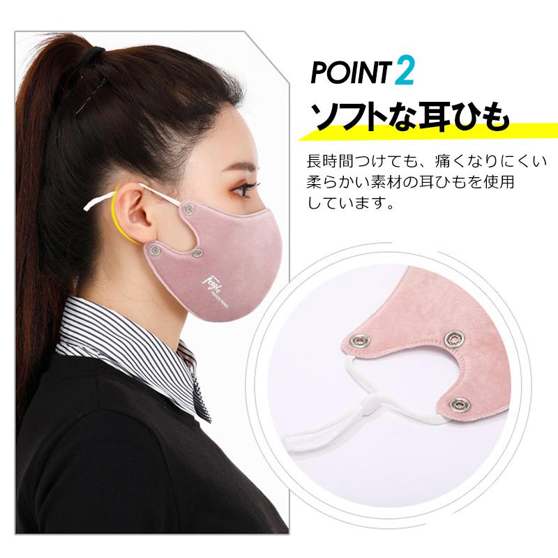 耳当て付きマスク 2個セット マスク 耳当て付き 洗える 秋冬マスク