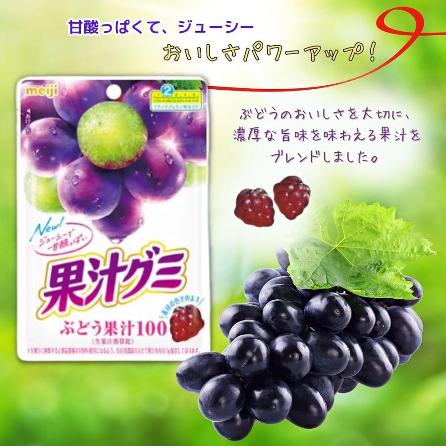 明治 果汁グミ アソート 果汁100% みかん ぶどう マスカット 各2 計6袋