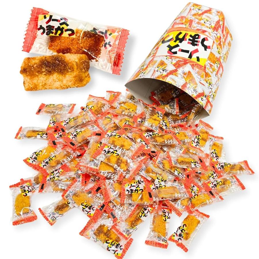 タクマ食品 ソースうまかつ 100個 紙管 包装 小分パック 噛み応え