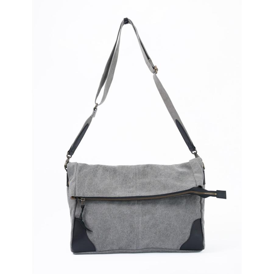豊岡鞄（認定商品・FEEDBAG）豊岡製・神鍋山火山灰+墨染め 8号帆布・二つ折れショルダー FB-103 | 