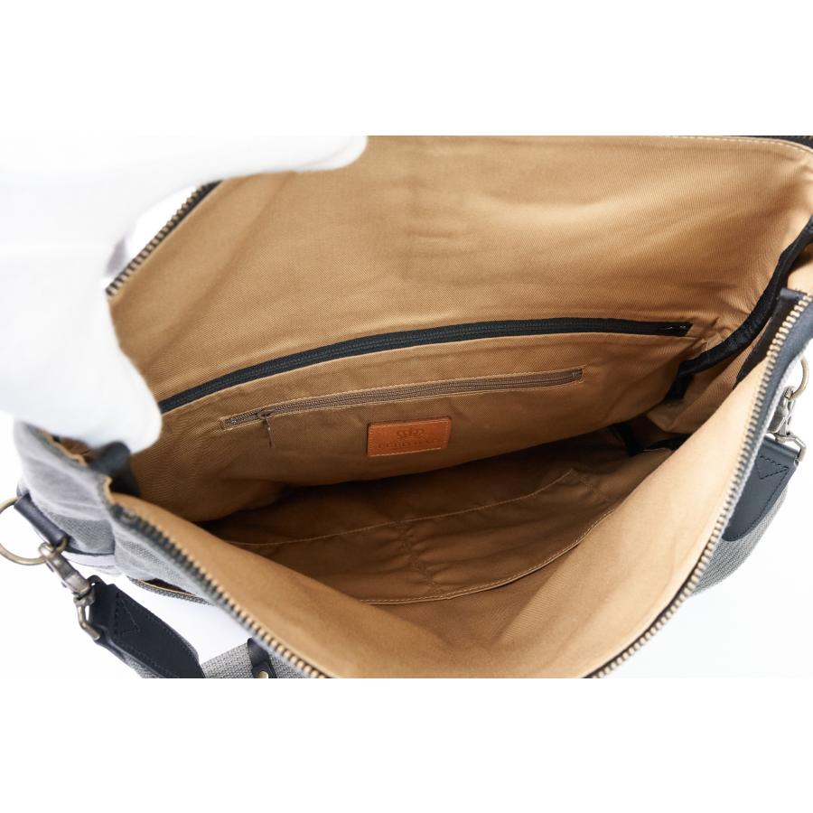 豊岡鞄（認定商品・FEEDBAG）豊岡製・神鍋山火山灰+墨染め 8号帆布・二つ折れショルダー FB-103 |  | 06