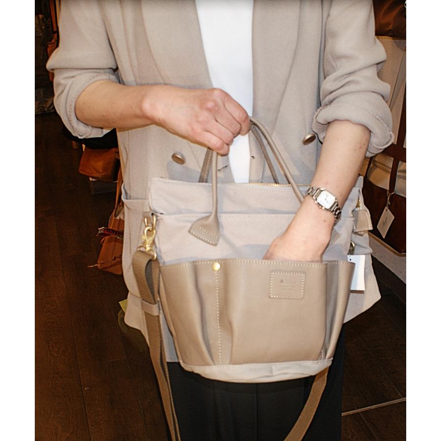 Folna Folna（フォルナ）レザーx帆布・2Wayガーデンバッグ（日本製