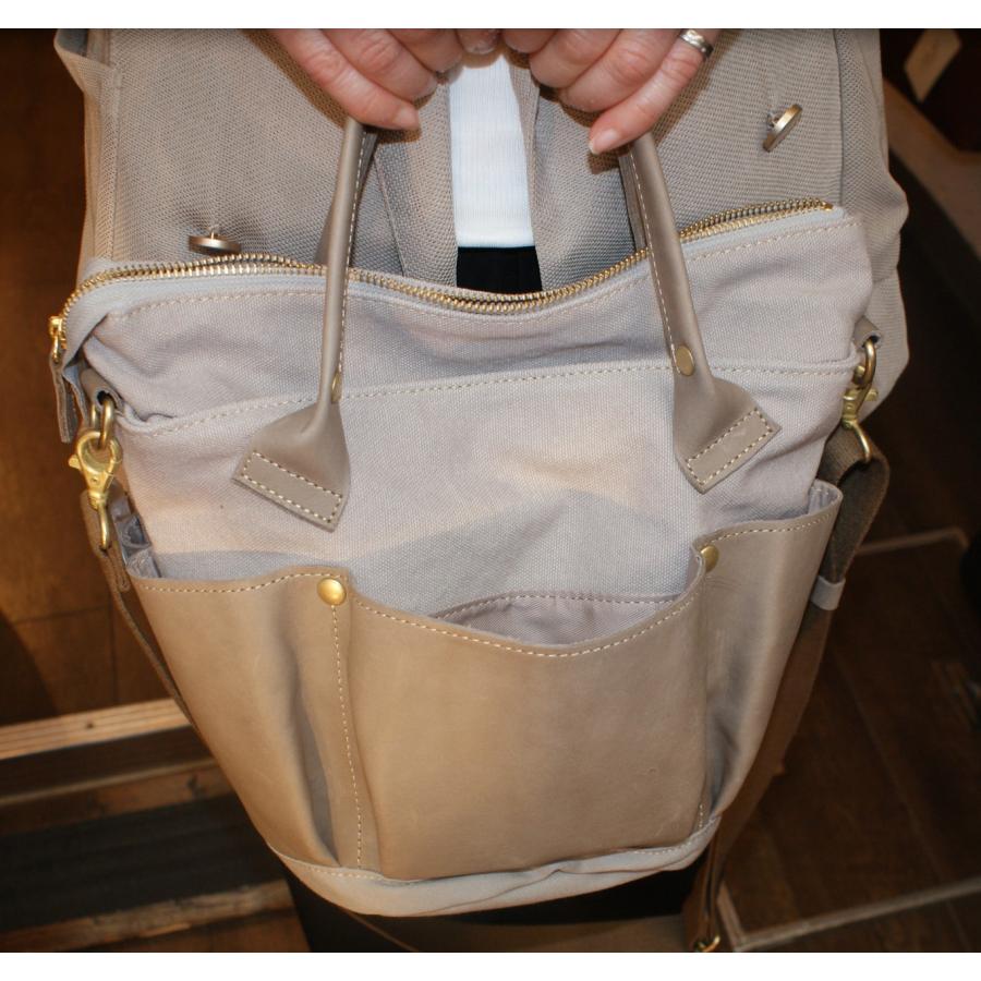 Folna Folna（フォルナ）レザーx帆布・2Wayガーデンバッグ（日本製