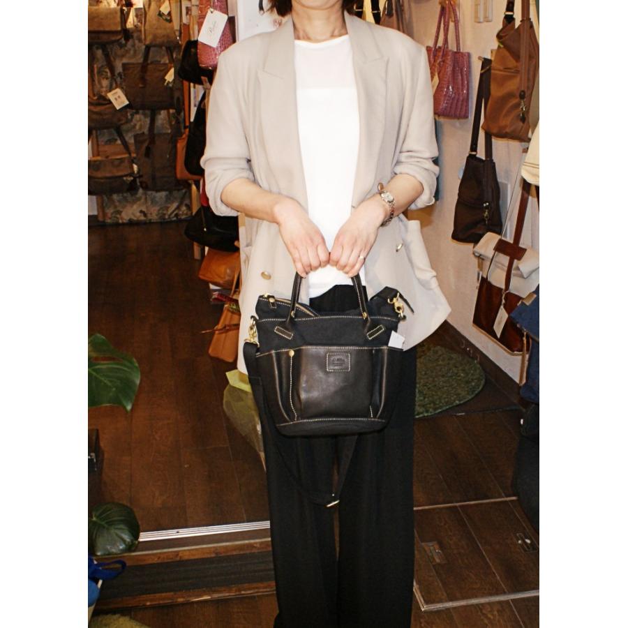 Folna Folna（フォルナ）レザーx帆布・2Wayガーデンバッグ（日本製