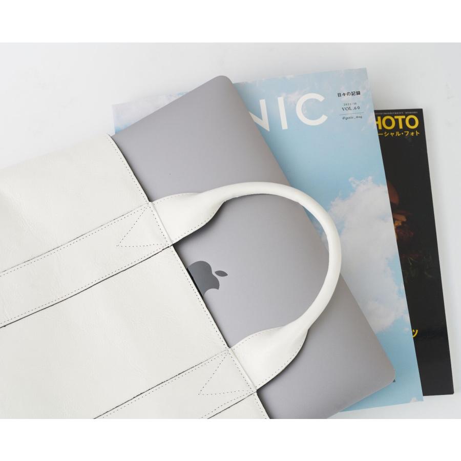 【rena -iris made in japan】IMAIBAG(イマイバッグ）コラボ製品【日本製】軽量牛革製品・艶ありヌメ革手提トート（A4サイズ) rj-01-b |  | 13