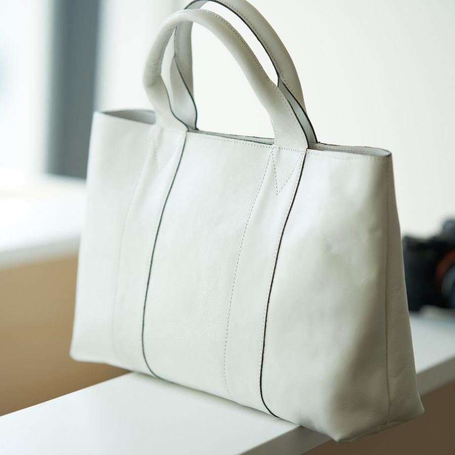 【rena -iris made in japan】IMAIBAG(イマイバッグ）コラボ製品【日本製】軽量牛革製品・艶ありヌメ革手提トート（A4サイズ) rj-01-b |  | 14