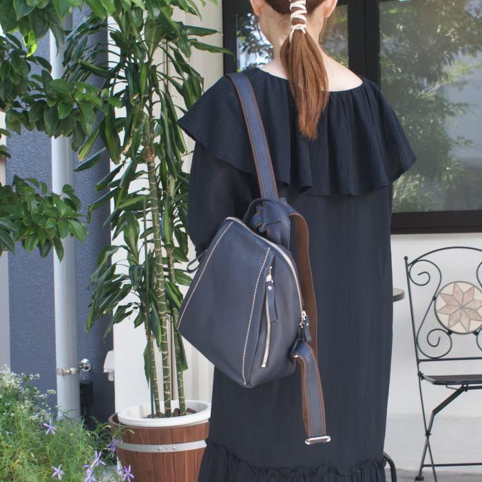 イマイバッグ]GENOVA 〔日本製〕牛革製・シュリンクヌメ Wジッパー