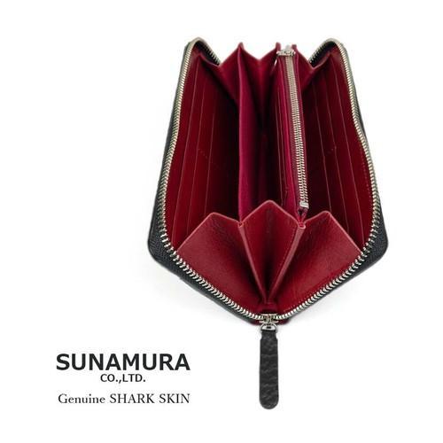 SUNAMURA 砂村 日本製 高級 シャークレザー ラウンドファスナー小銭入れ a15ea1bcb0a04758a06d0096818eeb