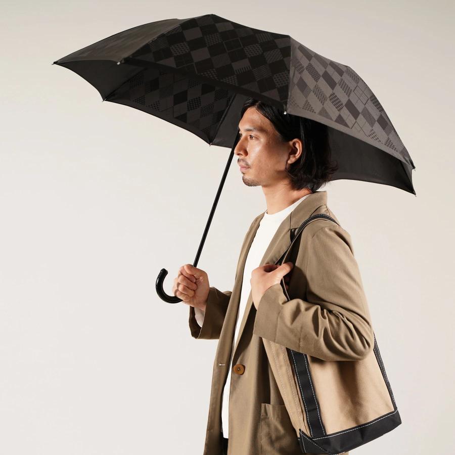 【紳士用・晴雨兼用傘】槙田商店　折りたたみ傘（日本製）甲州織 ビジネスシーンに寄り添った大人の晴雨傘 monotone　アーガイル　mt-ag |  | 02