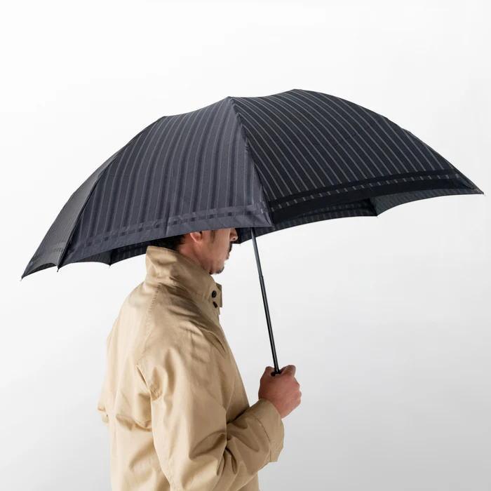 Tie シリーズ)【紳士雨傘】槙田商店 折りたたみ傘（日本製）甲州織