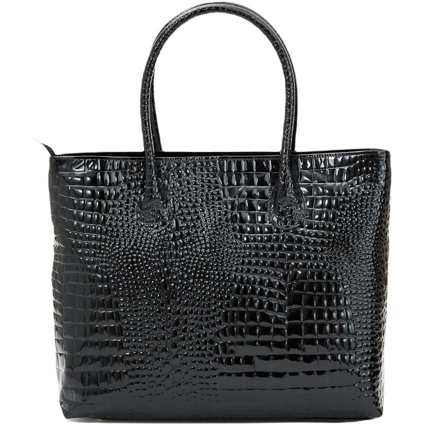【rena-iris made in japan】【日本製】男女兼用ビジネス仕様・牛革エナメルクロコ スーパーラージサイズ・トートバッグ ri-669-e |  | 01
