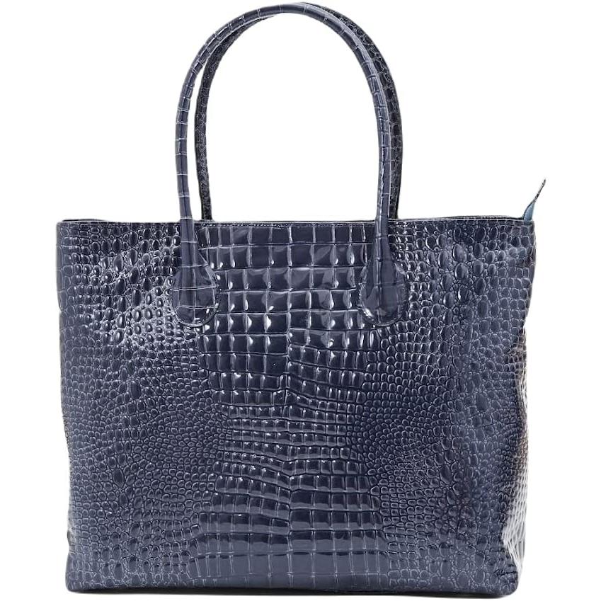 【rena-iris made in japan】【日本製】男女兼用ビジネス仕様・牛革エナメルクロコ スーパーラージサイズ・トートバッグ ri-669-e |  | 02