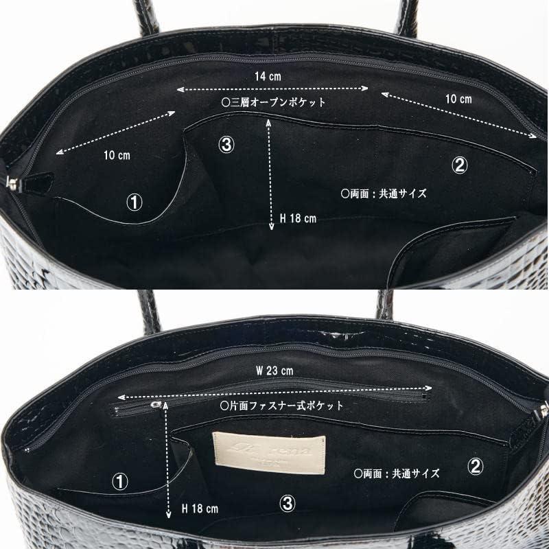 【rena-iris made in japan】【日本製】男女兼用ビジネス仕様・牛革エナメルクロコ スーパーラージサイズ・トートバッグ ri-669-e |  | 11