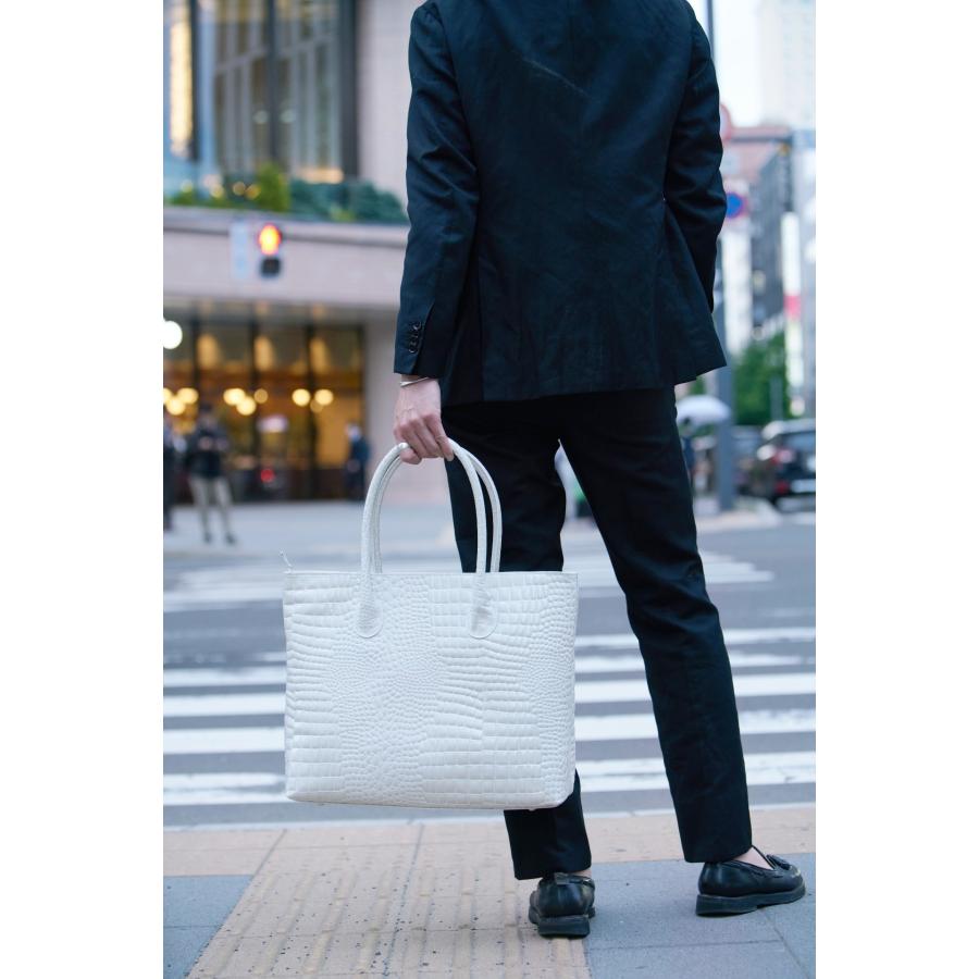 【rena-iris made in japan】【日本製】男女兼用ビジネス仕様・牛革エナメルクロコ スーパーラージサイズ・トートバッグ ri-669-e |  | 05