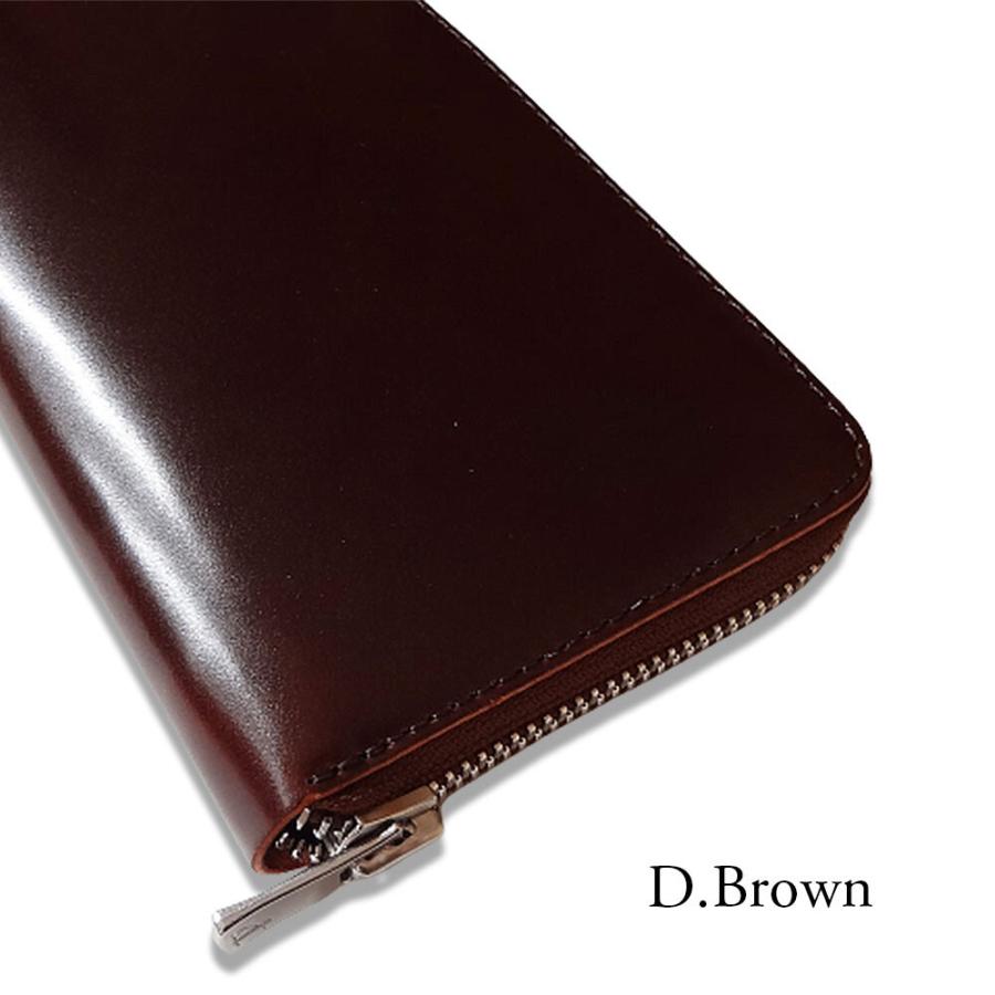 日本製〕〔新喜皮革〕 オイルコードバン、ラウンドファスナーロング  