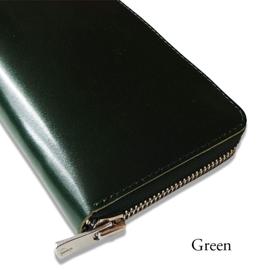 日本製〕〔新喜皮革〕 オイルコードバン、ラウンドファスナーロング  