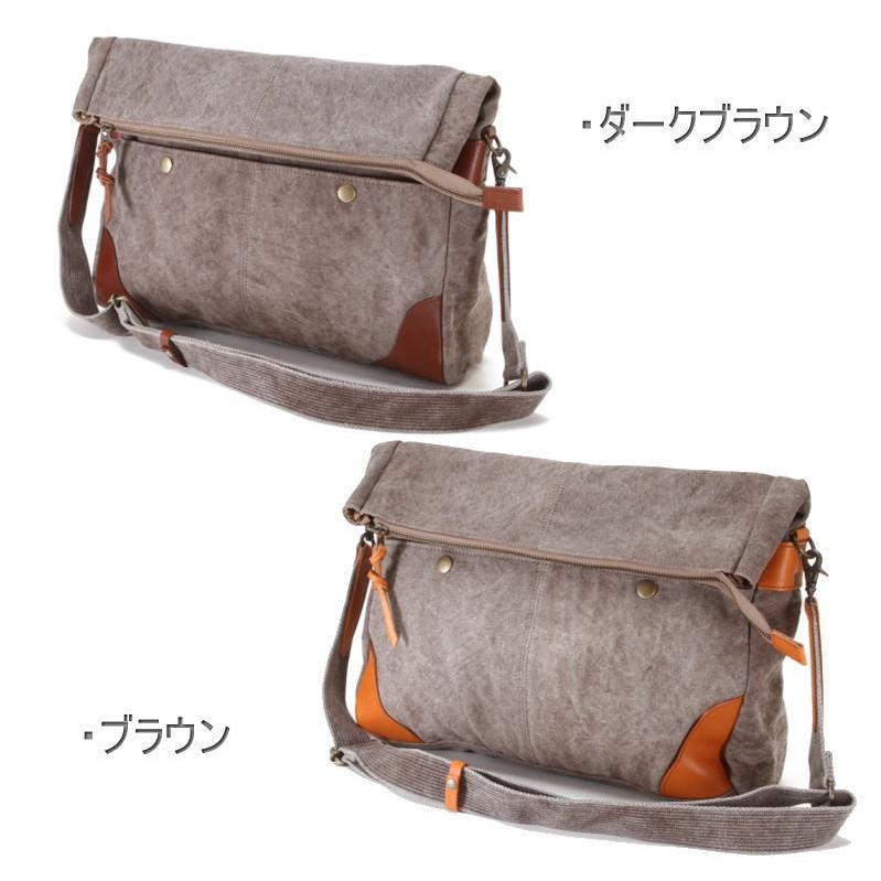 rena 豊岡(レナ　トヨオカ）cheviot(チェビオット）【豊岡製・神鍋山火山灰染め】8号帆布・口折り斜め掛けショルダー（ｔｚ-25） |  | 15