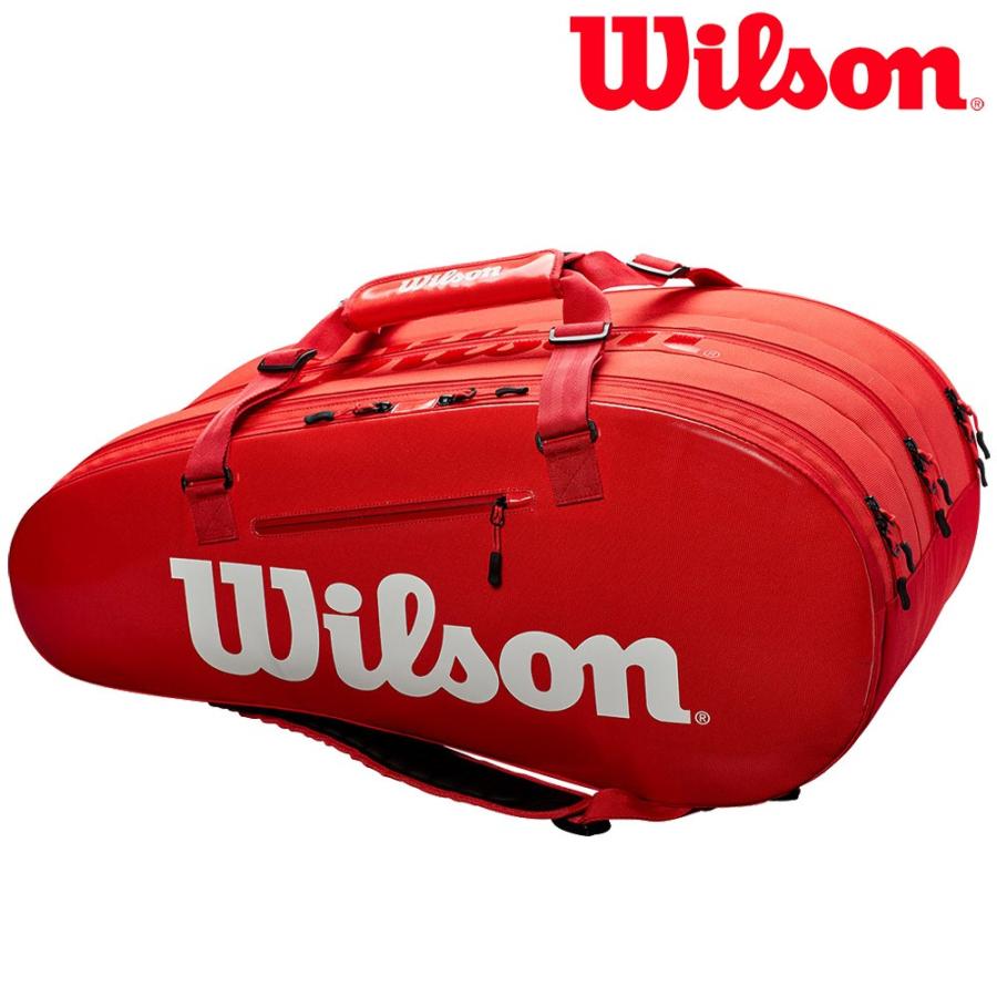 ウイルソン Wilson テニスバッグ  SUPER TOUR 3 COMP RED ラケットバッグ 15本入 WRZ840815『即日出荷』｜kpi24