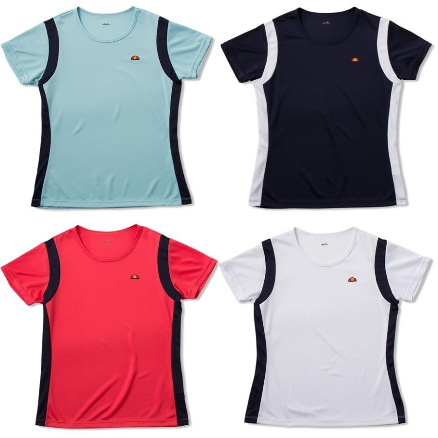 【新品】EllesseテニスウェアM ellesse（エレッセ） テニスウェア レディース S/Sプラクティスクルー