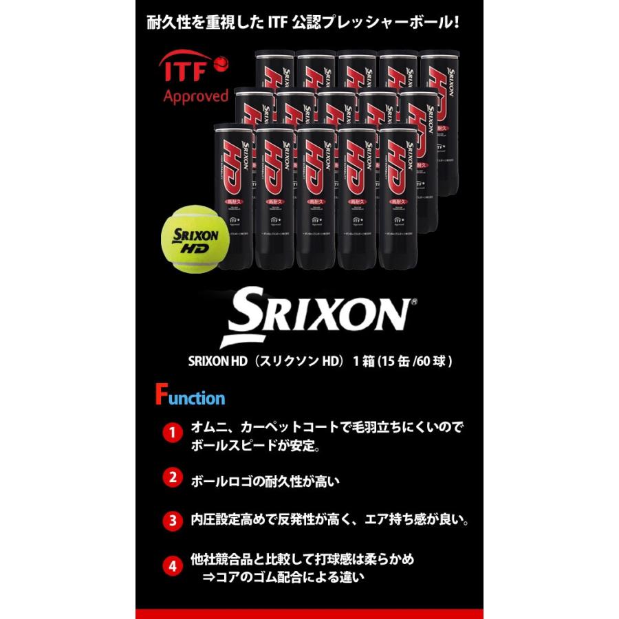 「365日出荷」「2箱セット」SRIXON スリクソン SRIXON HD スリクソンHD   15缶×2＝120球 テニスボール 『即日出荷』｜kpi｜03