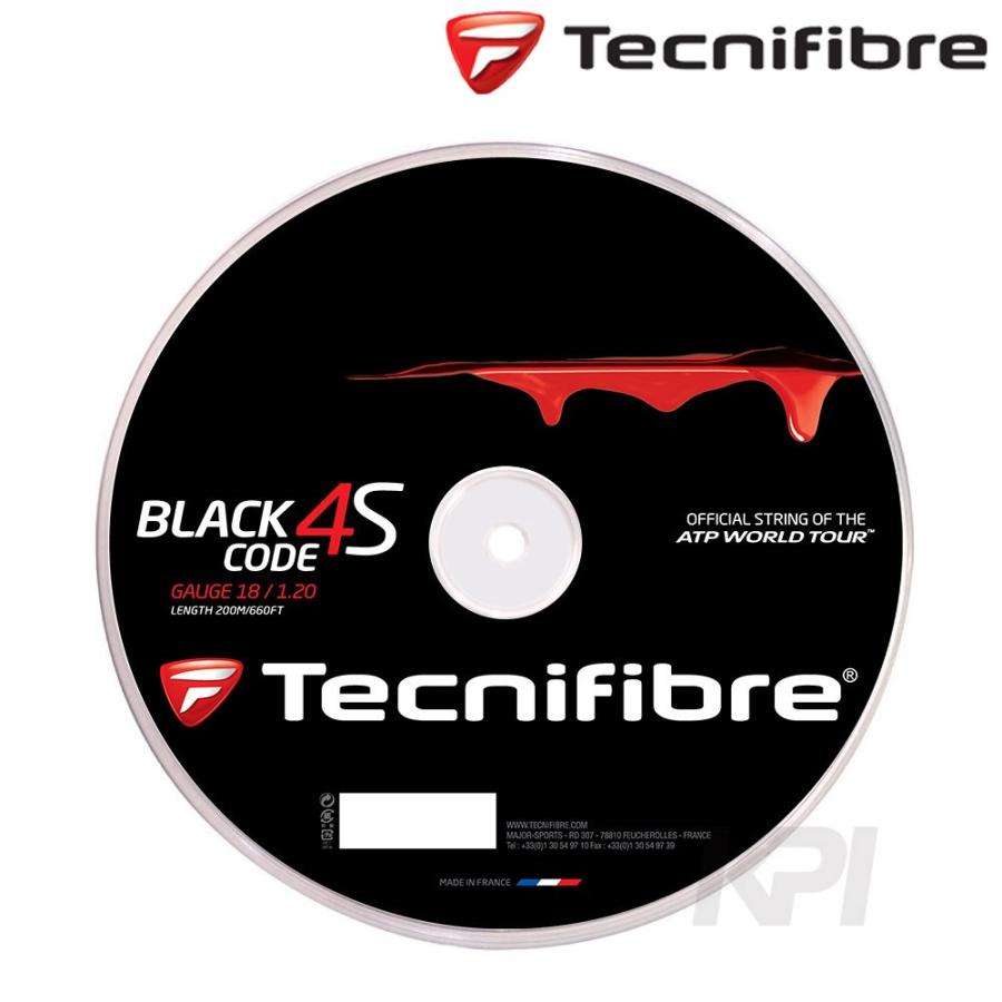 Tecnifibre テクニファイバー 「BLACK CODE CODE 4S 1.20 ブラックコード4S  200mロール　FFR516」硬式テニスストリング ガット｜kpi