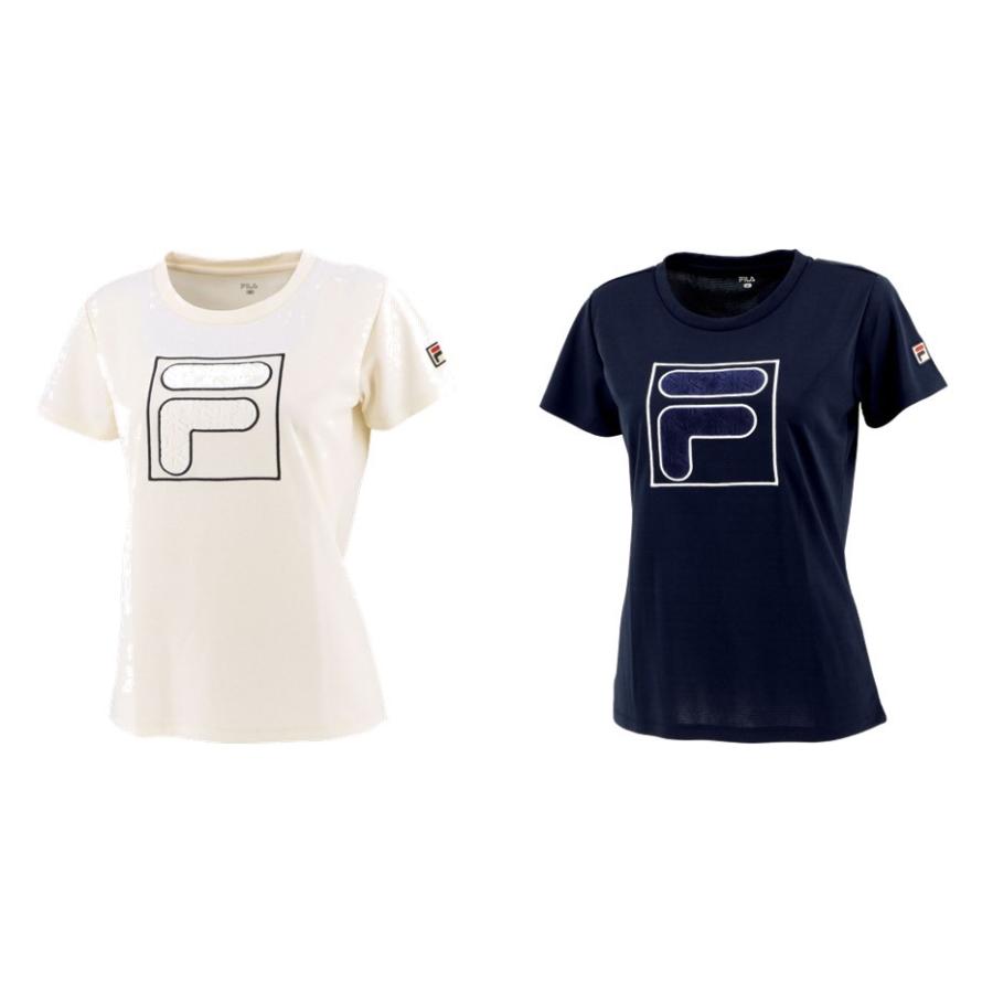 フィラ Fila テニスウェア レディース アップリケtシャツ Vl2393 21fw ウエア