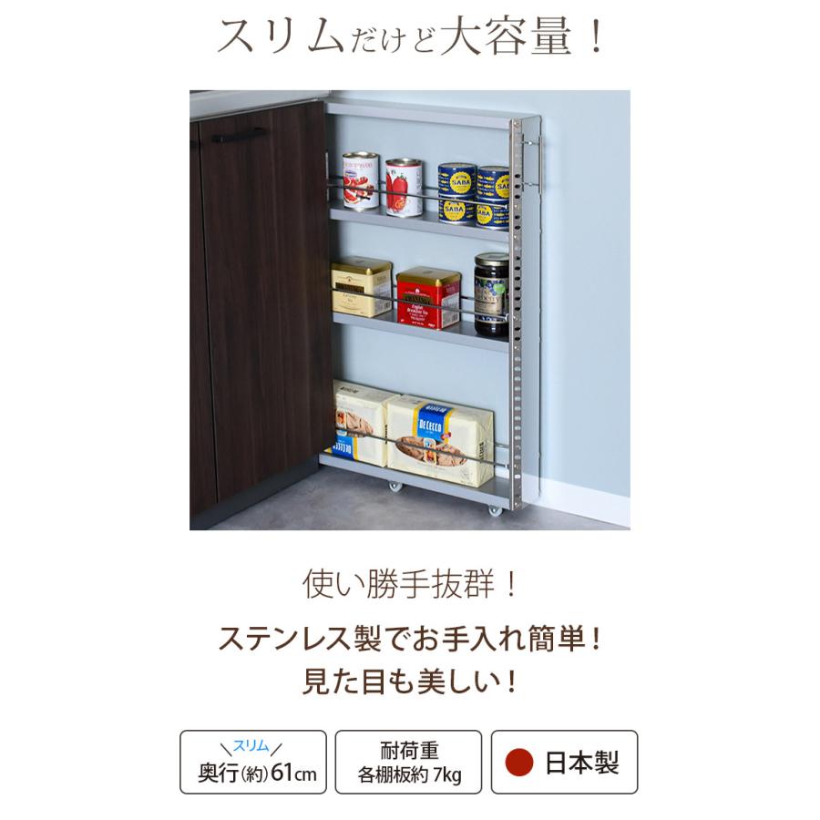 すき間収納 幅10cm ロータイプ 隙間収納 10cm ステンレス キッチン収納 キッチンストッカー スパイスラック スリム Adch0004 デザイン雑貨 家具 ワカバマート 通販 Yahoo ショッピング