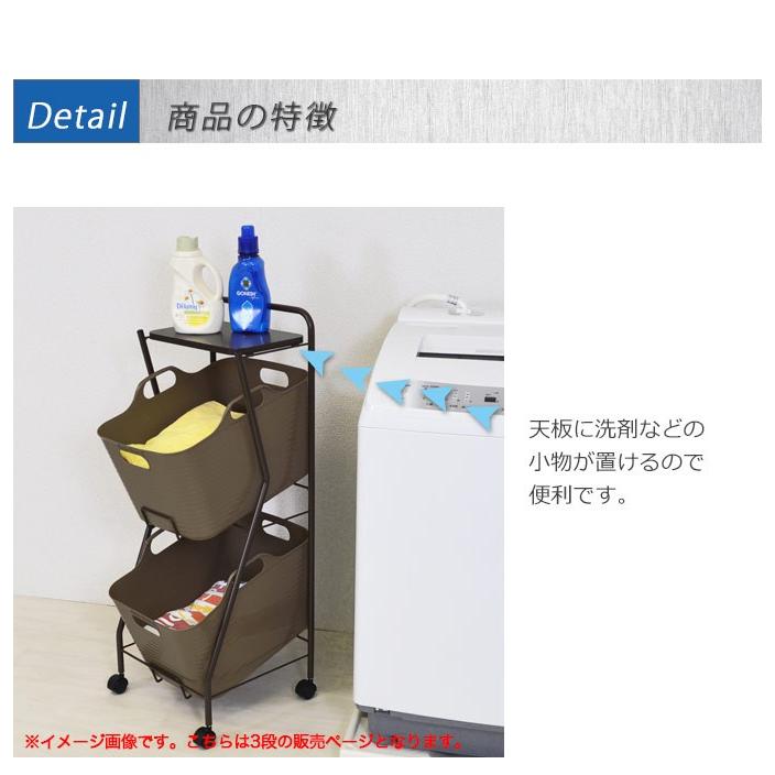 たっぷり収納出来る！ ランドリーバスケット 3段 洗濯カゴ付き ランドリーワゴン 大容量 ランドリーボックス キャスター付き バスケットワゴン 送料無料_4