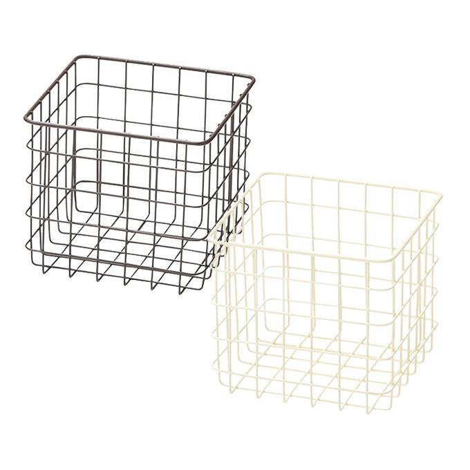 ワイヤー バスケット バスケット かご 籠 カゴ 小物入れ シンプル ナチュラル 北欧 おしゃれ 角型 洗面所 トイレ ランドリー 子供部屋 子ども部屋 台所 | 