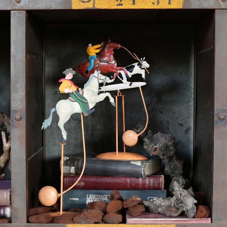 バランス オーナメント カウボーイ カウ やじろべえ 振り子 バランス