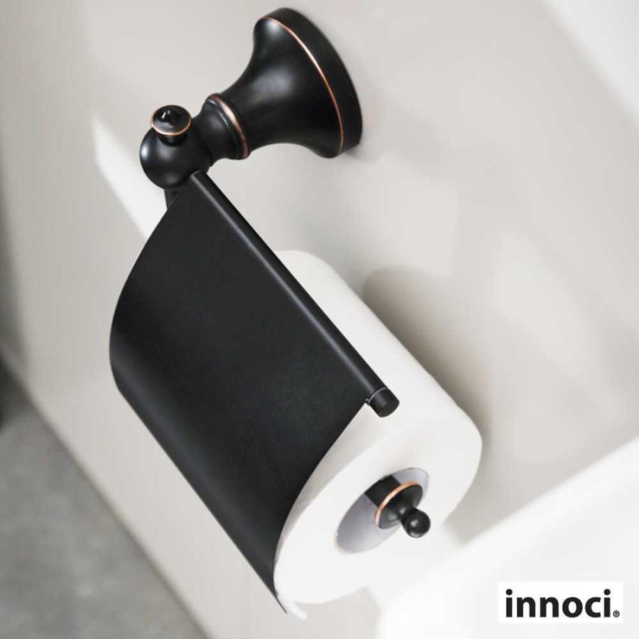 ペーパーホルダー innoci トイレットペーパーホルダー ふた付き シングルカバー トイレットペーパーかけ トイレットペーパー置き トイレットペーパー 収納