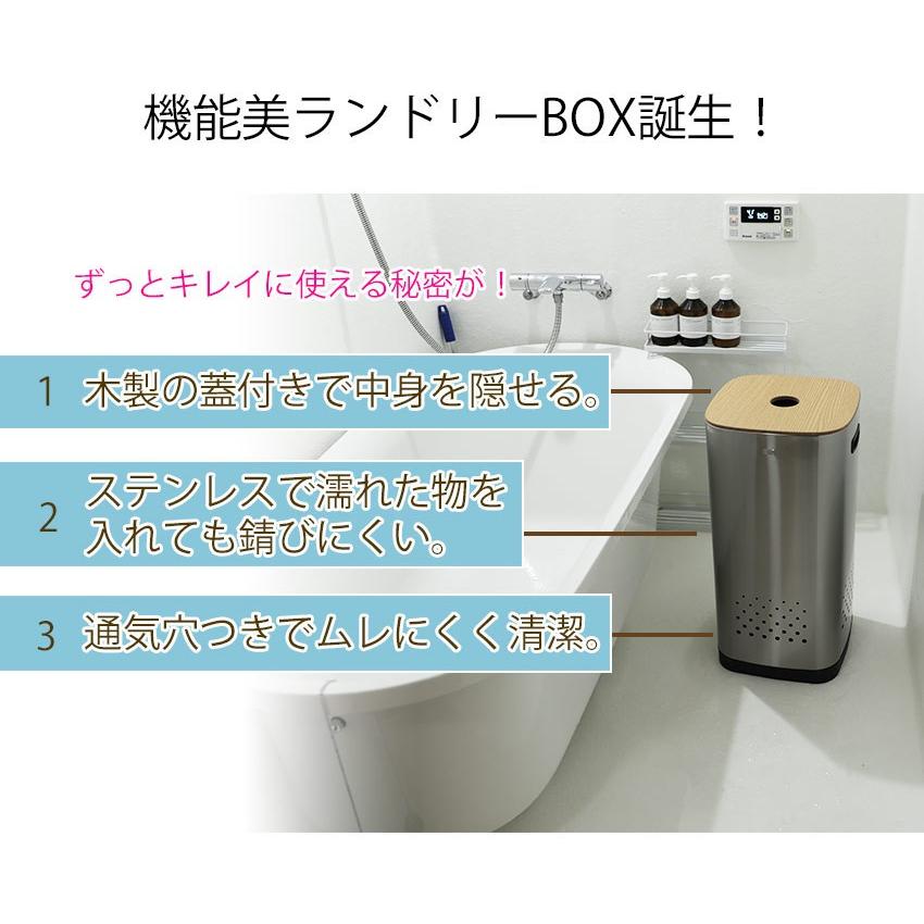 ランドリーボックス スリム Eko ステンレス製 50l おしゃれ ふた付き 蓋つき 洗濯カゴ 洗濯かご 送料無料 Ekoj0011 デザイン雑貨 家具 ワカバマート 通販 Yahoo ショッピング