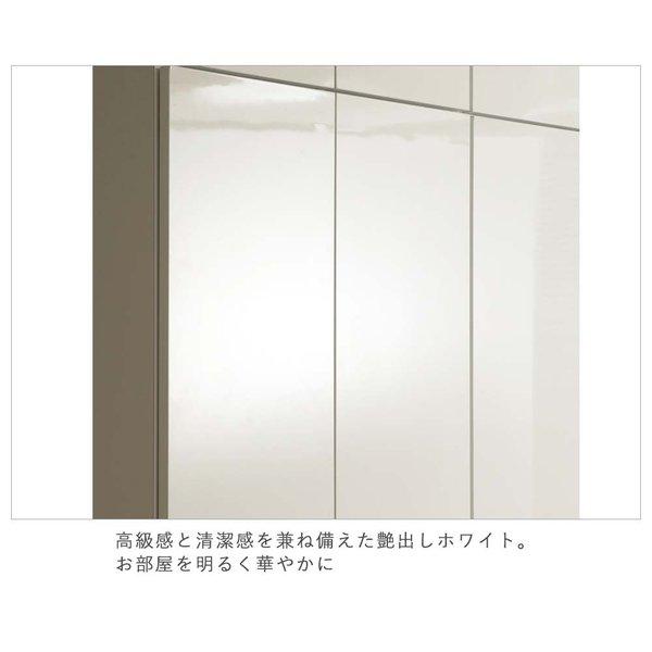 日本製 突っ張り壁面キャビネット オープン ホワイト ディスプレイ シンプル 完成品 可動棚 コード穴付き店舗用 オフィス 白 国産 幅約60cm_5