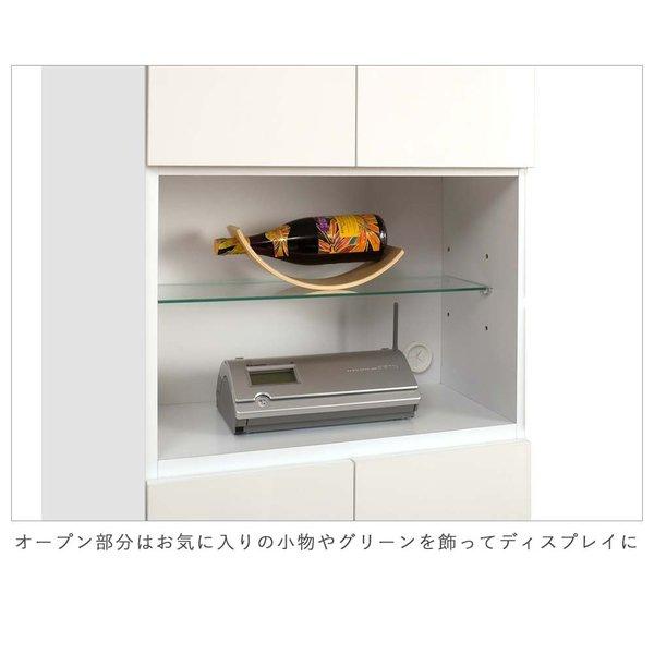 日本製 突っ張り壁面キャビネット オープン ホワイト ディスプレイ シンプル 完成品 可動棚 コード穴付き店舗用 オフィス 白 国産 幅約60cm_6