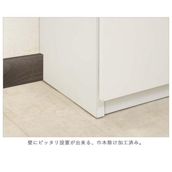日本製 突っ張り壁面キャビネット オープン ホワイト ディスプレイ シンプル 完成品 可動棚 コード穴付き店舗用 オフィス 白 国産 幅約60cm_7