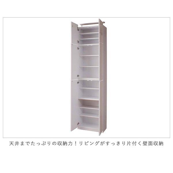日本製 突っ張り壁面キャビネット 扉 ホワイト ダイニング ホワイト スリム 薄型 白国産 幅約60cm 壁面収納 突っ張り壁面収納_4