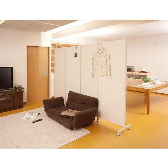 キャスター付き パーテーション 4連 高さ180cm オフィス