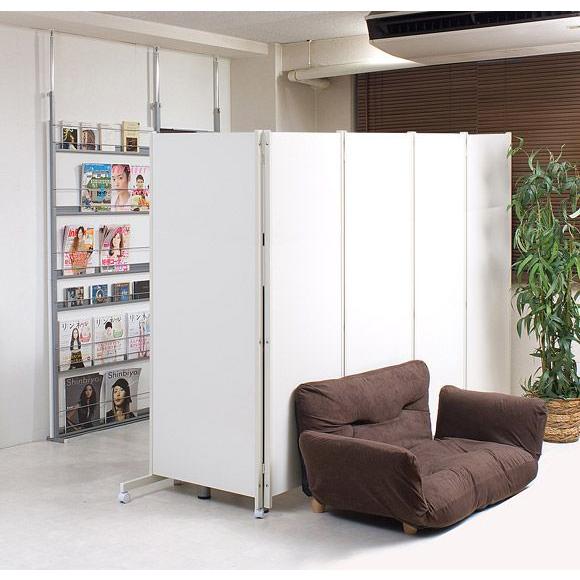 キャスター付き パーテーション 5連 高さ180cm オフィス