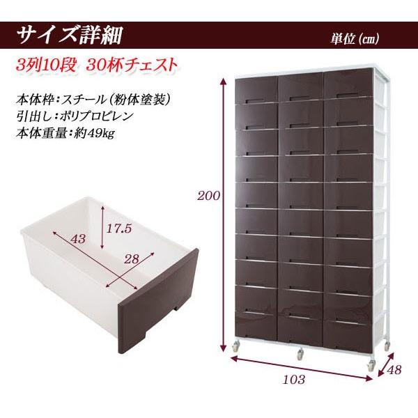 大量衣類収納プラスチックチェスト 3列10段 幅102×奥行48×高さ200cm 日本製 大量収納プラスチックチェスト 3列×10段 プラスチックチェスト