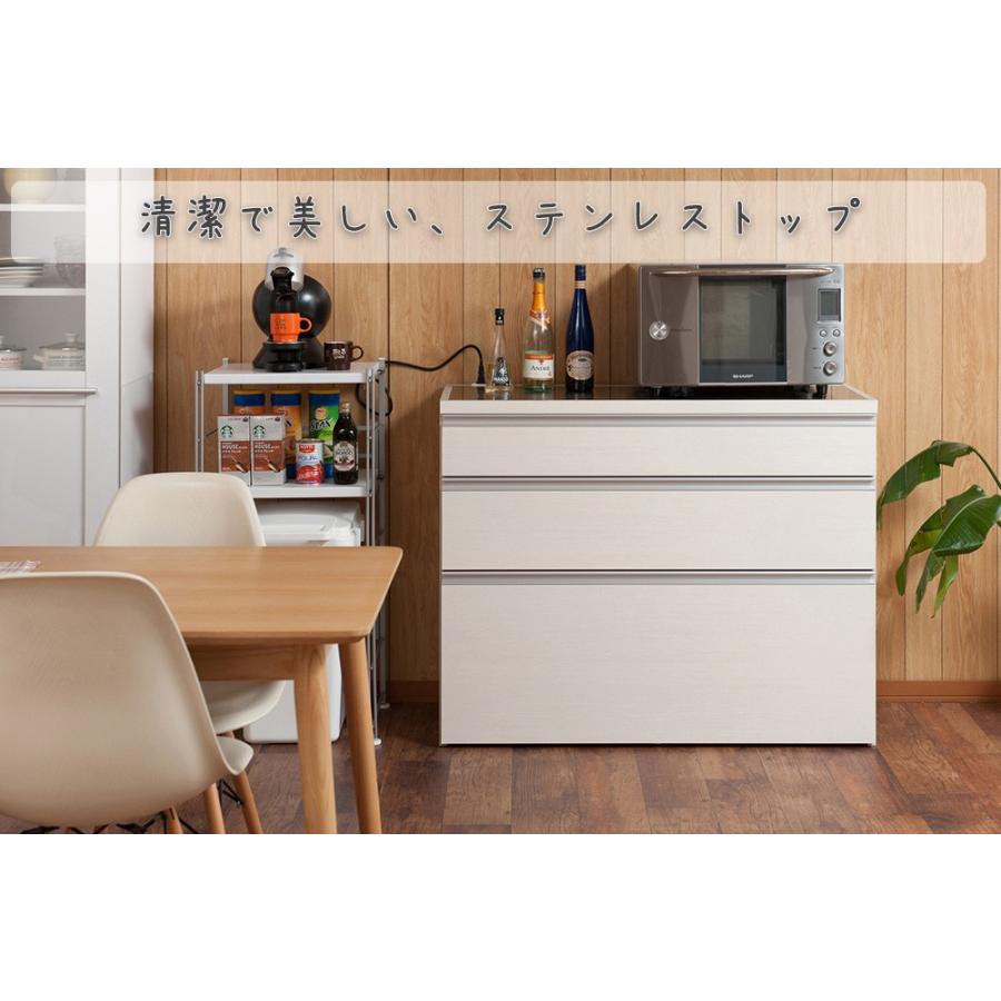 日本製 ステンレストップシリーズ キッチンカウンター幅110 艶出し 