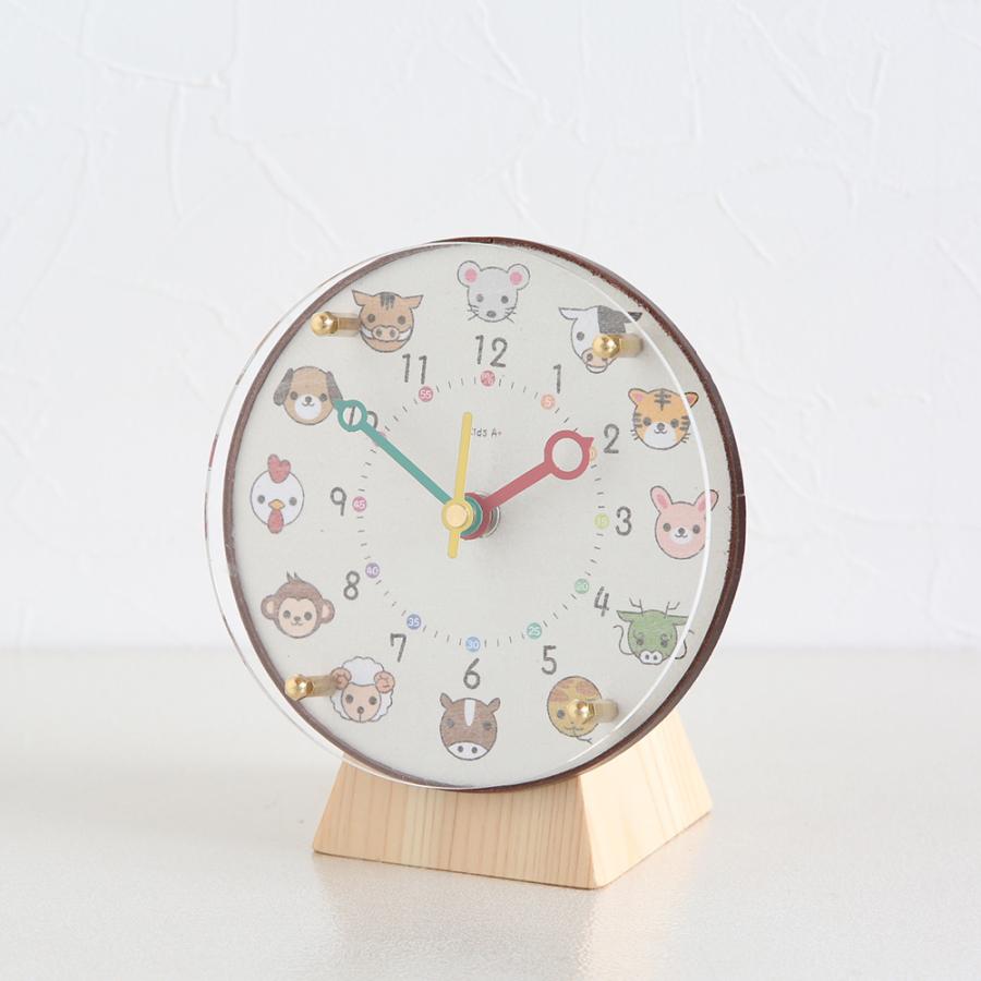 戸塚刺繍　掛・置き時計 A+ (アクセントプラス) 掛け置き時計(電波) エトキッズ φ14cm 知育時計