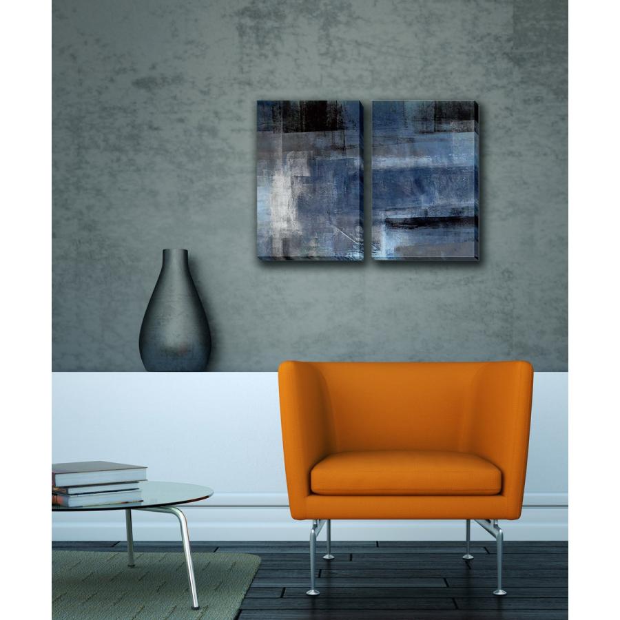 アートパネル Abstract Art Painting 2枚セット 絵画 抽象画 壁掛け 壁飾り 2枚セット ポスター 黒青 額縁なしの画像
