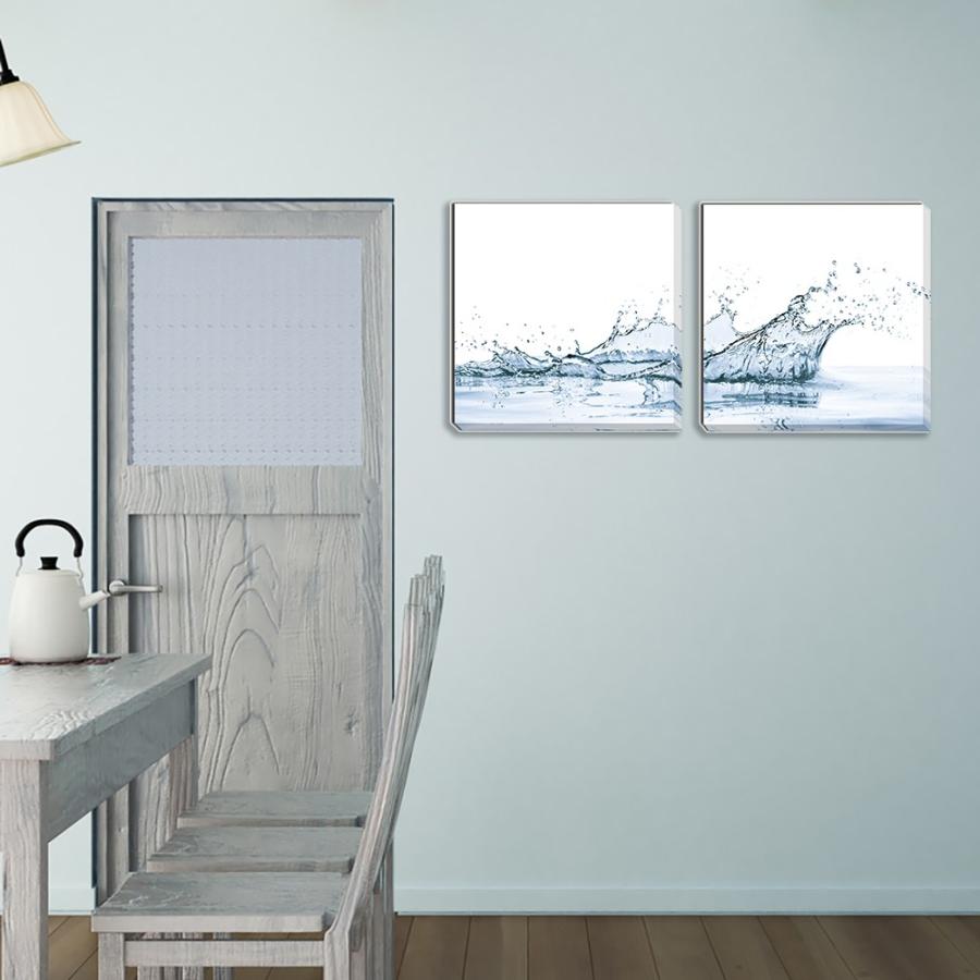 アートパネル water splash with reflection isolated 2枚セット モダンアート 水の王冠 壁掛け 壁飾り 2枚の画像