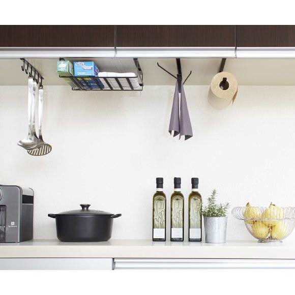 戸棚下収納ラック タワー L キッチン 戸下 棚 キッチン棚 収納 ラック ラップ置き 引き出し 吊り下げ タオルホルダー タオル掛け タオルかけ Ymzk0250 デザイン雑貨 家具 ワカバマート 通販 Yahoo ショッピング