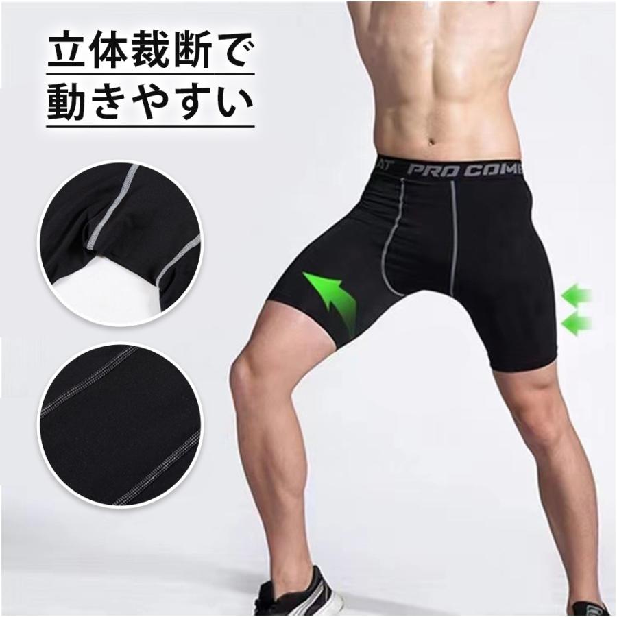 スポーツタイツ メンズ ひざ丈 レギンス スパッツ コンプレッション
