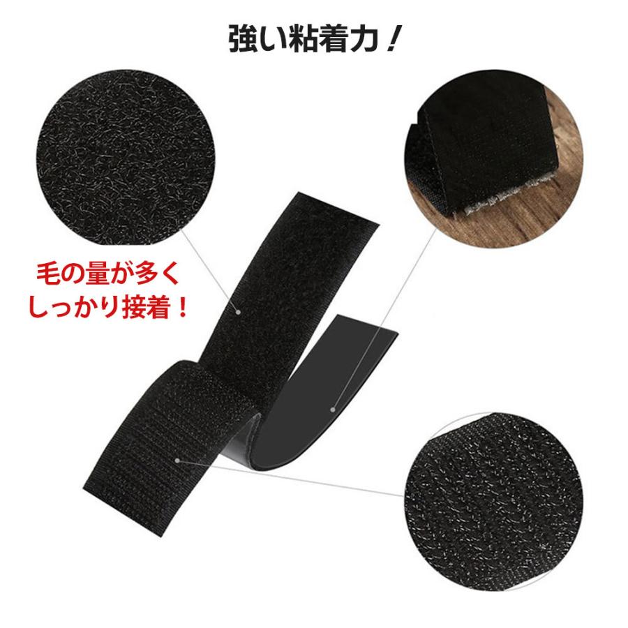 マジックテープ 10cm × 3cm 20枚セット 強力 バンド 面ファスナー 超強力 両面テープ 固定 防水 耐熱 防塵 DIY テープ｜kqeenstore｜04