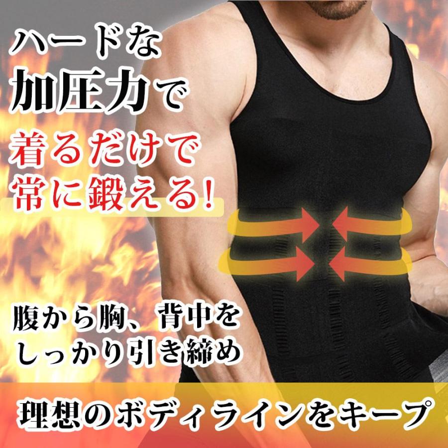 加圧シャツ メンズ 2枚セット 黒 白 加圧インナー 加圧 タンクトップ