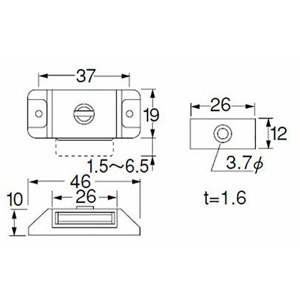調整可能 スライド マグネットキャッチ ホワイト 1166 410 Kqlft Tools 通販 Yahoo ショッピング