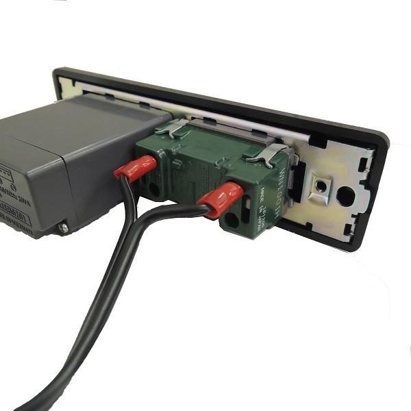 家具製作用埋め込み 2P コンセント・USB 本体 棒端子付コード 3m